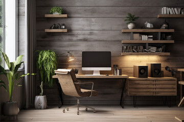 Elegant and minimalistic workspace with modern technology