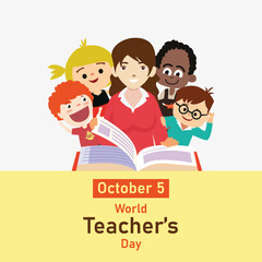 Free vector flat illustration for world teacher's day celebration