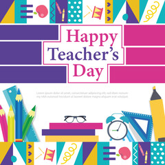 World teachers' day vector illustration educational school elements supply 
