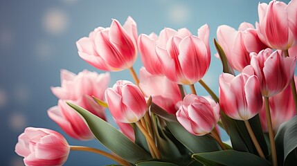 Obraz premium tulips on blue