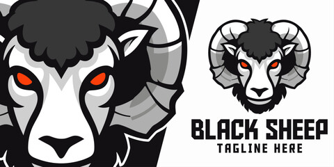 Logo Icon Badge Emblem: Sheep, Goat, Ram Animals Logo Template