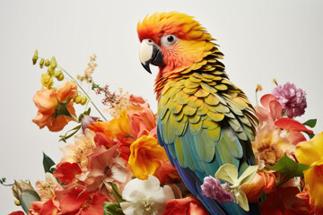 Exotic parrot on white background