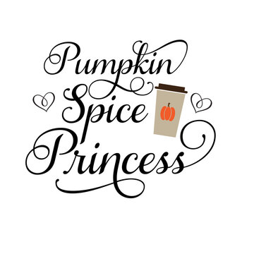 Pumpkin Spice Princess Coffee Lovers T-Shirt Design Graphic