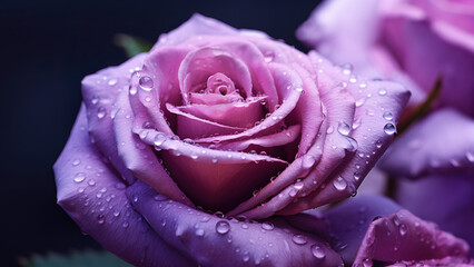 After the Rain: Close-Up of Pink Roses Adorned with Water Pearls