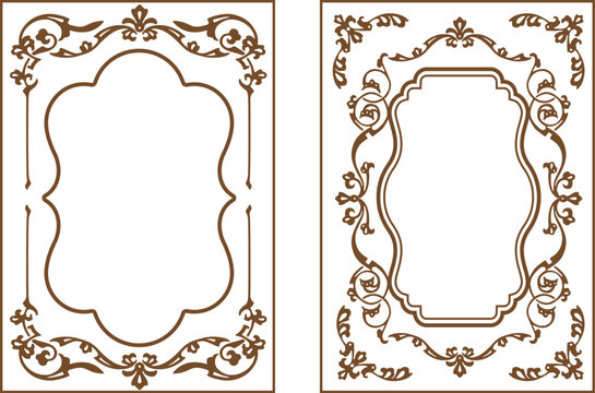 Set of Decorative vintage frames and borders set. Vector vintage frame.