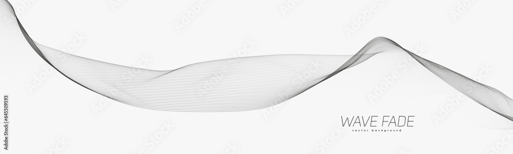 Wall mural abstract background with faded line waves. warped waveform.
