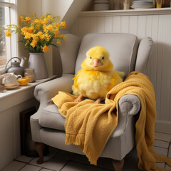 A yellow duck in a cozy cottage Country Living 
