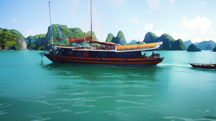 Obraz premium boat on the sea