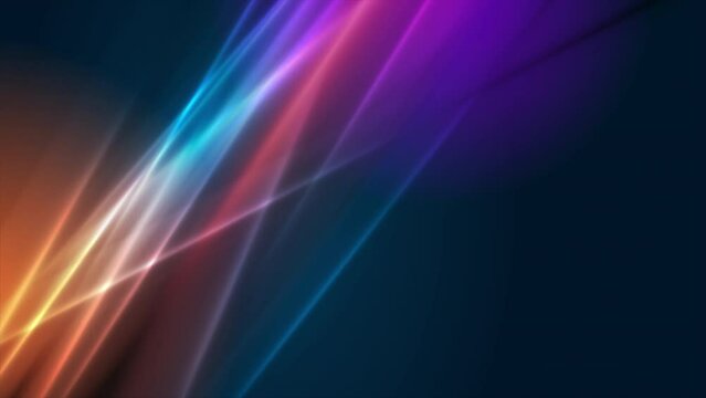 Abstract colorful smooth glowing neon lines tech background. Seamless looping motion design. Video animation Ultra HD 4K 3840x2160