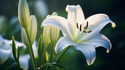 Obraz premium A close-up of a lily in full bloom, AI Generative.