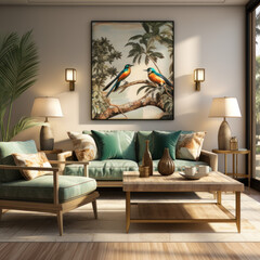  A modern living room design with a tropical flair

