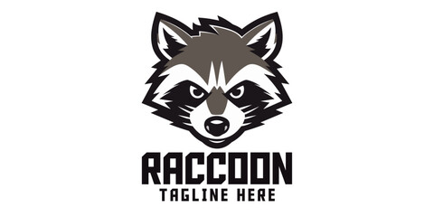 Raccoon mascot emblem for sports: Animals logo template