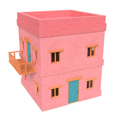 3d Stylzed Spanish Style House Isolated - 645511700
