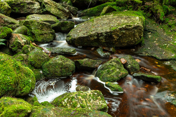 water flowing over rocks