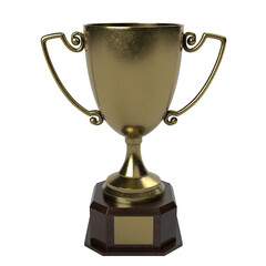 Gold Trophy Cup Isolated