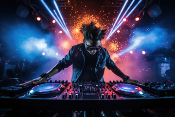 DJ performance, capturing the energy and excitement of the audience and musician