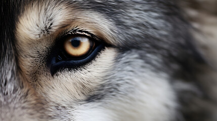 Wolf face macro close-up