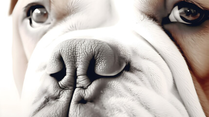 Fototapeta premium Bulldog face macro close-up