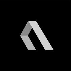 Three-dimensional geometric letter N Logo design.