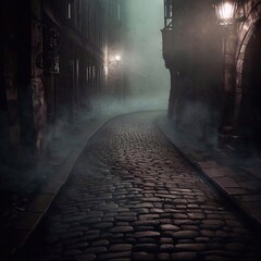 Gaslit alleys at night