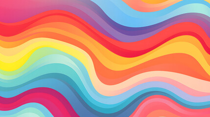 Abstract background of rainbow groovy Wavy Line design in 1970s Hippie Retro style. pattern ready to use for cloth, textile, wrap and other

