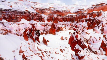 red stone and snow