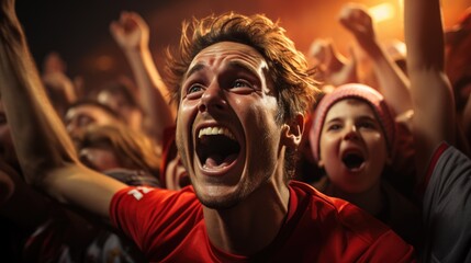 Raw emotions of fans during goal celebrations, highlighting the joy and passion of the sport. Generative AI