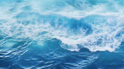 Naklejka na ściany i meble Ocean waves, blue sea water texture, abstract background