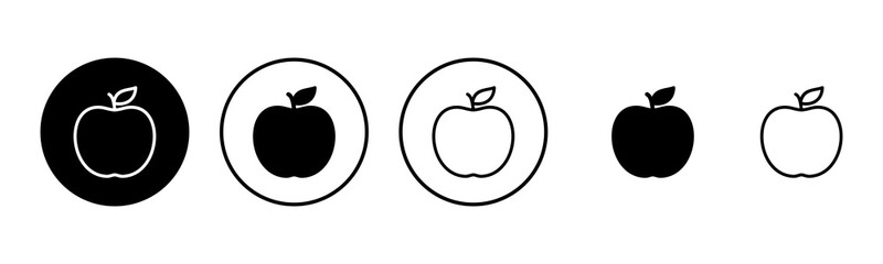 Apple icon set illustration. Apple sign and symbols for web design.