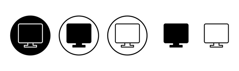 Computer icon set illustration. computer monitor sign and symbol
