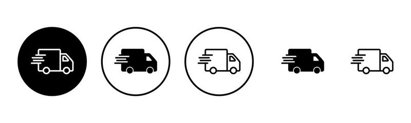 Delivery truck icon set illustration. Delivery truck sign and symbol. Shipping fast delivery icon