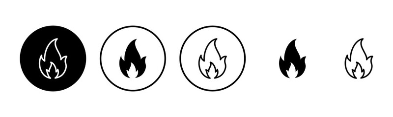 Fire icon set illustration. fire sign and symbol