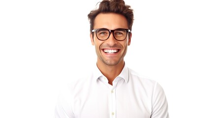 Confident businessman in a sharp suit, smiling with success