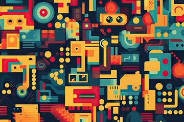 Pixelated pattern that adds a nostalgic and retro aesthetic