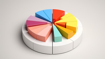 Obraz premium Multi colored pie chart by bar graphs. generative ai