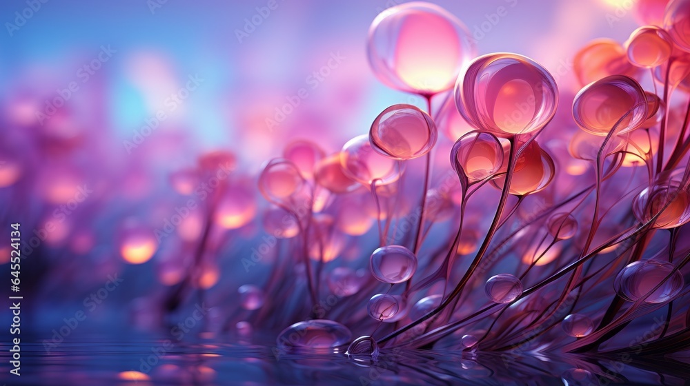 Wall mural an abstract background with a fluid bubble pattern with waves and interesting shapes. generative ai.