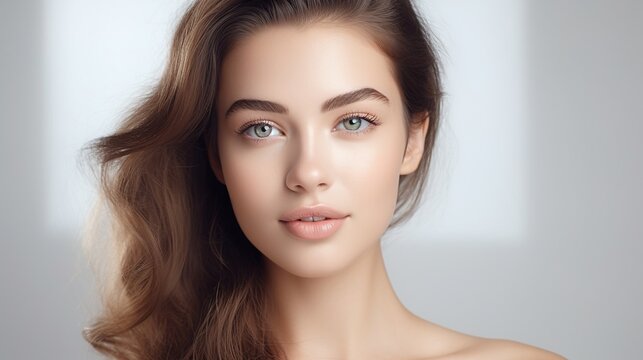 Woman's Beauty in Close-up: Portrait of a person showcasing natural beauty, clean skin, and captivating eyes