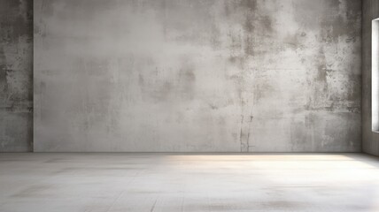 Grey, white empty room, stone or concrete wall and floor, background for product
