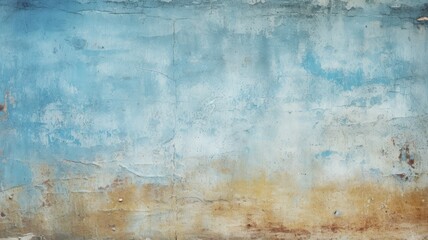 Blue grunge stone wall, old rough paint, abstract background