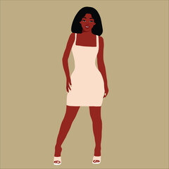 Modern black woman in elegant art style vector