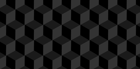 Background Black and white cube geometric seamless background. Seamless blockchain technology pattern. Vector iilustration pattern with blocks. Abstract geometric design print of cubes pattern.