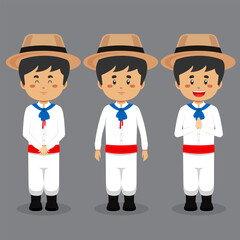 Dominican Republic Character with Various Expression
