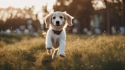 Portrait of a dog in happy mode