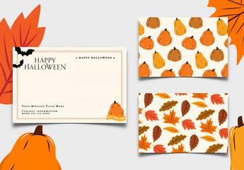 Fall Halloween Postcards