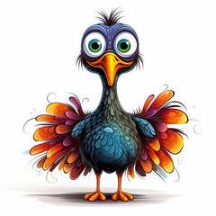 funny cartoon turkey looking scared