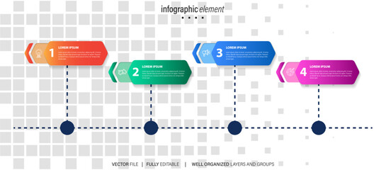 4 elements scheme, diagram. Three connected circles. Infographic template.