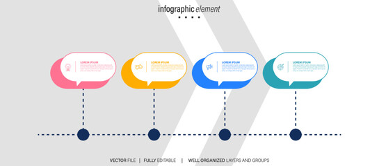 Business data visualization timeline infographic icons designed for abstract background template milestone element modern diagram process technology digital marketing data presentation chart Vector