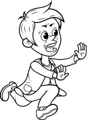 Joven corriendo asustado.