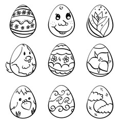 set of easter eggs