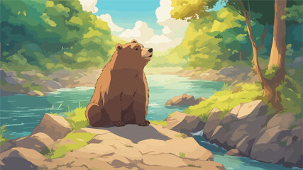 bear in the river